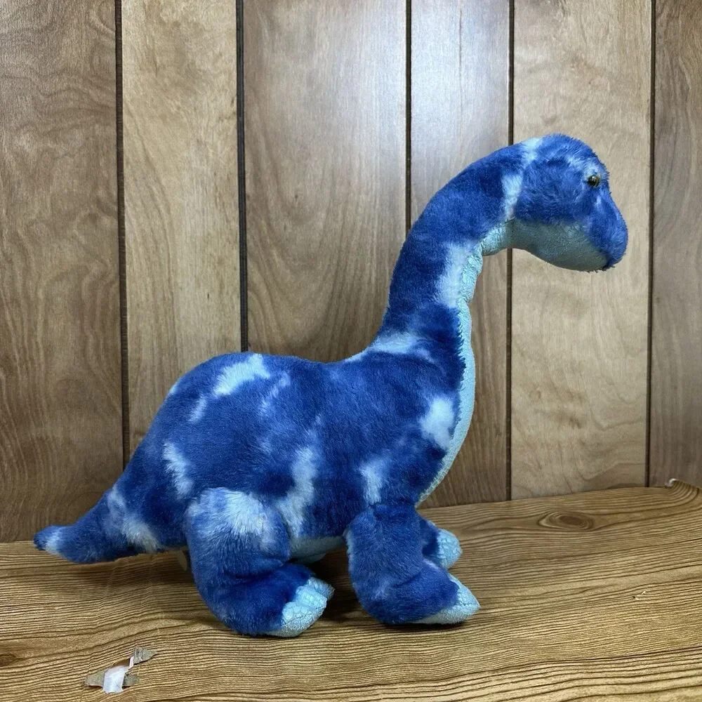 Aurora Blue Dinosaur Plush 14” Stuffed Brontosaurus Sauropod Soft Toy